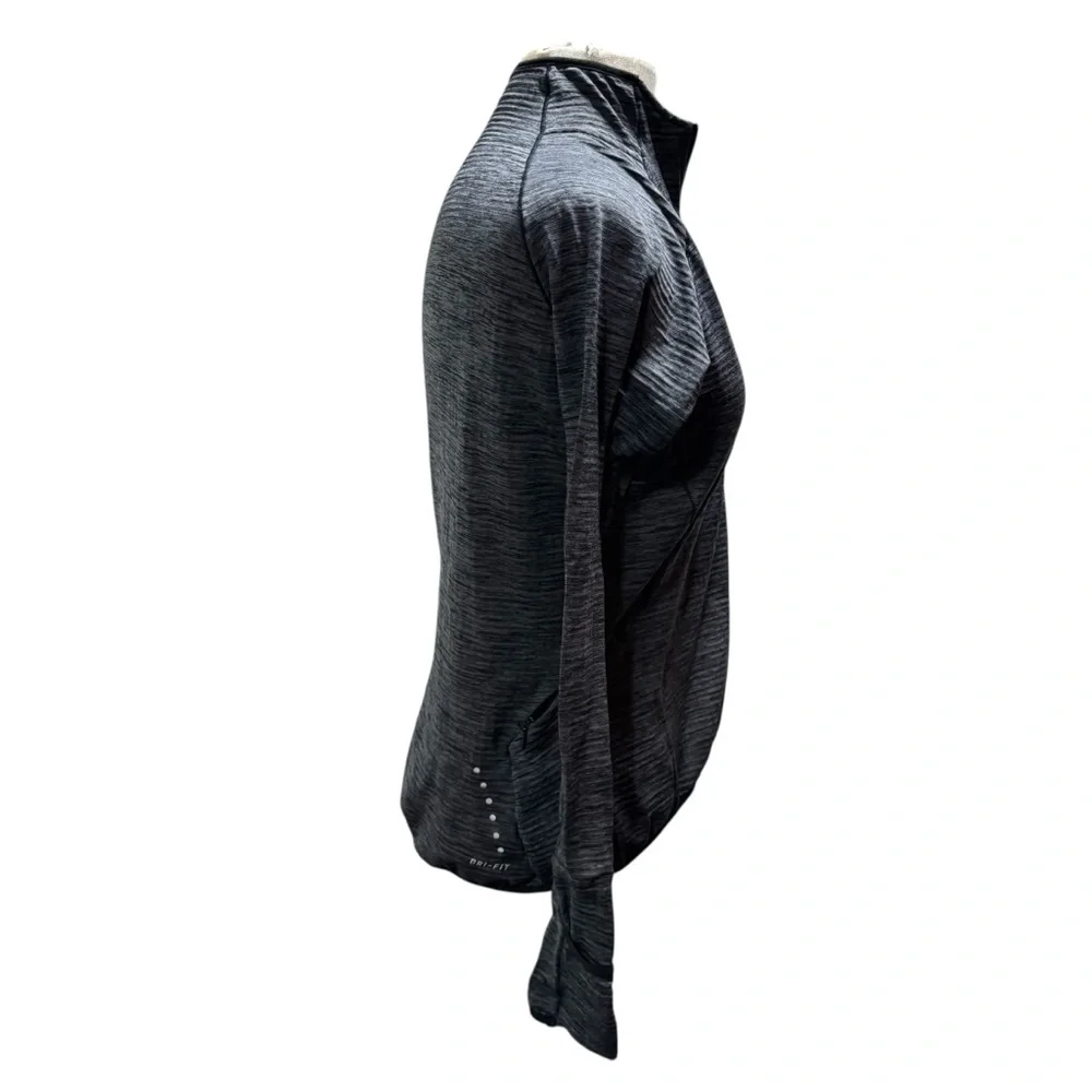 Nike Dri-FIT Element Half Zip Running Top Gray Space Dye Waffle Knit WomenM‎ #61